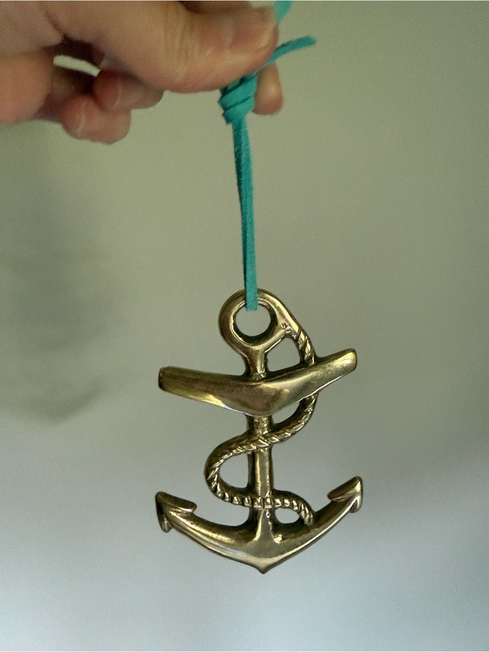 Vintage Heavy Cast Brass Nautical Anchor Wall Plaques Set of 4 Coastal Decor 4”